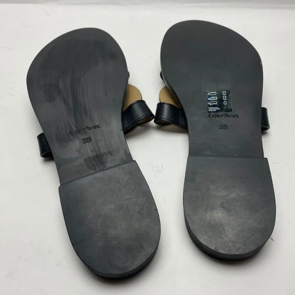 & OTHER STORIES Leather Knot Detail Sandals in Black Size 7